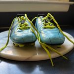 PUMA SPEED CLEATS Auqua & Fluorescent Yellow Soccer Cleats. EVO Speed 4 Sz 7.5. Blue Photo 1