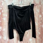 Revolve by Glamorous Black Velvet Off-Shoulder Bodysuit NWT Photo 7