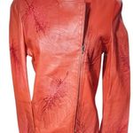 KENZO 100% Lamb leather jacket Orange Size 40 Photo 0