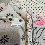 Free People  Boho Floral Stars Polka Dot Sling Bag Cream Pink Black 19x23 in Photo 9