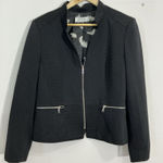 Tahari Womans Arthur S Levine Size 12 Black Zip Up Lined Cropped Jacket Photo 0