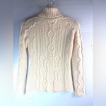 Antonio Melani XS Cableknit Cream Wool Turtleneck Sweater Photo 3