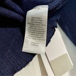 BP . Women’s Scoop Neck Waffle Knit Cropped Henley Long Sleeve Navy Size Med NWT Photo 6