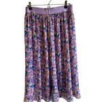 Skies Are Blue Lavender Floral Pleated Midi Skirt Size Medium Photo 4