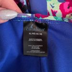 Catalina Women XL Blue Purple Floral One Piece Swimsuit Twist Front Spaghetti Photo 7