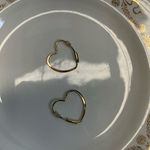 Heart Shaped Continuous Loop Hoop Earrings NWOT Gold Photo 2