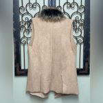 Rosette sleeveless faux fur faux suede Vest Brown Size M Photo 1