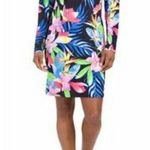 IBKUL Rio Zip Front Crew Neck Dress L Black Multi Long Sleeve Golf UPF 50 Size S Pink Photo 0