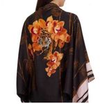 Ted Baker Cadeey Caramel Silk Cape Scarf Tiger Photo 1