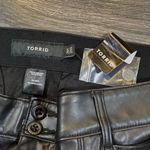 Torrid NWT Pintuck Trouser Boot Faux Leather High Rise Pant Deep Black 26 Tall Photo 2