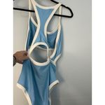 Aerie  One Piece Full Coverage Swimsuit XL Blue White Cut Out Lined Beach‎ -B15 Photo 7