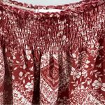 potter's pot Rust and white print on or off shoulder smocked boho print top size small Photo 2