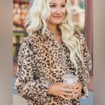 Pink Lily  Chic Leopard Print Faux Fur Jacket Photo 0