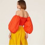Tanya Taylor Alondra Off Shoulder Puff Sleeve Crop Top Sz 2 Photo 2