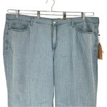 NYDJ Teresa Wide Leg Jeans size 18W Striped Light Blue Summerville Stripes NWT Photo 3
