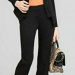 Tahari  Womens Terry Dress Pants Black Straight Stretch‎ 2 NWT Photo 0