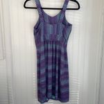 Tehama Athleisure Fit and Flare Mini Blue & Purple Stripes Tennis Preppy Dress S Photo 3