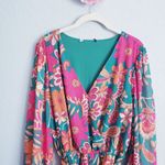 Baltic Born  Teal Floral Wesley Long Sleeve Mini Dress Photo 3