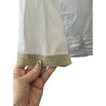 Vineyard Vines  White & Gold Pleated Linen Tunic Women's Size Large Photo 3