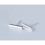 Boutique Fine 925 Sterling Silver Rhodium‎ Bar Staple Stud Earrings Photo 2