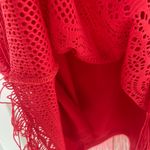 London Times Dress Women Size 12 Red Sleeveless Round Neck Midi Crochet Style Photo 8