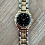 Pierre Cardin Vintage Ladies Watch Diamond Black Dial Two-Tone Bracelet Photo 4