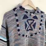 Vintage 60s 70s acrylic striped southwestern Western Cowichan sweater womens M L Blue Size M Photo 1