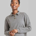 Wild Fable Womens Charcoal Gray Cropped Polo Shirt - XL Photo 0