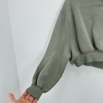 BP Olive Green‎ Cropped Sweatshirt XS Long Sleeve Casual Pullover Top Loungewear Green Photo 3