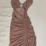 Oh Polly  Keyhole Ruched Mini Dress in Blush Photo 7