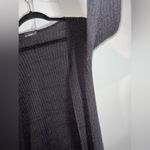 Black Ribbed Stretchy Long Sleeved Cardigan Duster Length Size Large Photo 8