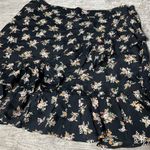 Topshop  Black Floral Ruffled Viscose A-Line Women's Skirt Size 10 EUC Preppy Photo 2