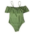 Yolipuli Green Off Shoulder One Piece Swimsuit Large Padded Chic Photo 3