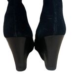 Franco Sarto “Watch” Black Suede Leather Heeled Albee High Wedge Boots Size 6.5 Photo 6