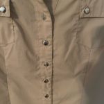 Unique spectrum  Button Down, 3/4 Sleeve Top with Beadwork Shoulder Details.​ Photo 1