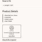 J.Crew Gold Bee Pendant Charm by new Photo 2