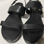 Kate Spade  black leather sandals with white polka‎ dot platforms size 8.5 Photo 0