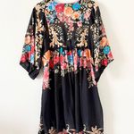 Johnny Was  Easy Cotton & Silk Blend Coverup Dress in Black Royal Floral Multi M Photo 4