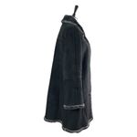 Utex Women’s Winter Coat Suede Faux Fur Trim Lined Heavy Black Gray Size Large Photo 2
