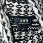 Anthropologie  MAEVE Black/White with Yellow Trim Turtleneck Sweater Size LP Photo 2