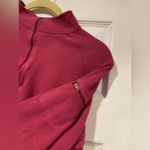 L.L. Bean Size XL Pink Mock Neck Floral Print Quarter Zip Fleece Top Zip Pocket Photo 2