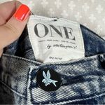 One Teaspoon  Blue Acid Wash High Rise Cuffed Shorts‎ Photo 1