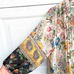 Figueroa & Flower Womens Shirt Blouse Sheer Floral Mixed Print 3/4 Sl Plus 1X Gold Photo 5