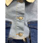 Azalea Wang Patchwork Cropped Denim Jacket Cutout Blue White Size L Statement Size L Photo 6