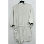 AE Studio Linen Blend Romper Small Beige Utility Safari Outdoor Made In Italy Photo 3