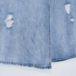 Gianni Bini  Distressed Denim Mini Skirt Size 9 Mini Jean Wrap Skirt Photo 1