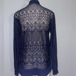 Living Doll Deep navy Blue Lace Bomber Jacket size medium Photo 1