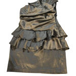 Mystic Sleek Ruffle Dress Party Cocktail Evening Black Size Small Silver Photo 0