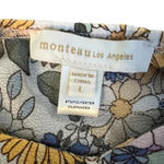 Monteau Floral Boho Smocked Crop Top size large Photo 2