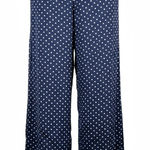 Talbots  Pants Large Blue White Polka Dot Pull On‎ Preppy Classic Workwear Chic Photo 0